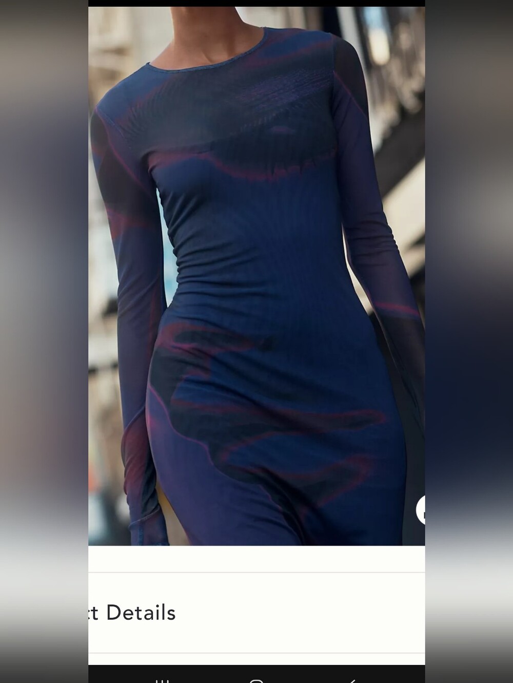 Long Sleeve Navy Blue Bodycon Dress